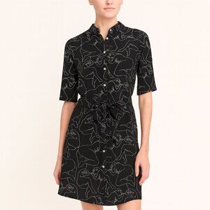 By MALENE BIRGER black womens shirtdress Dress Size 38 8 short sleeves belted